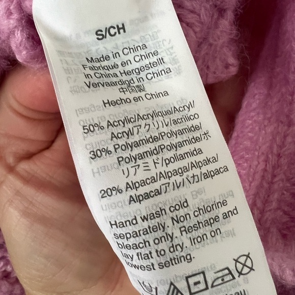 J. Crew Sweater Pink Pointelle Knit Mock Neck - Size S - Picture 5 of 6